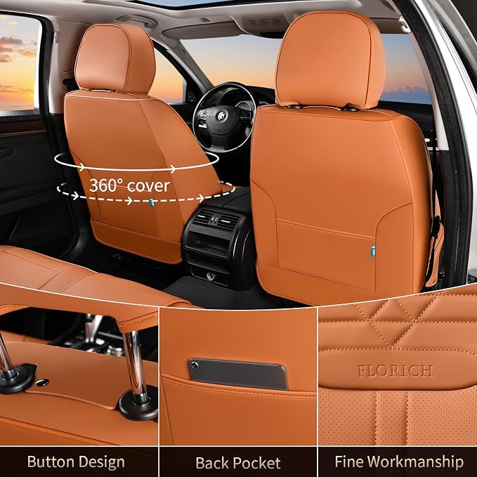 Universal Seat Covers — Full Set — Brown