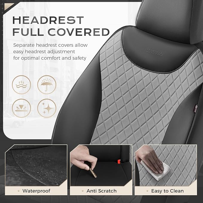 Universal Seat Covers — Full Set — Black / Gray