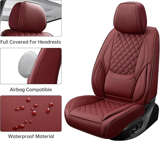 Universal Seat Covers — Full Set — Red / Burgundy