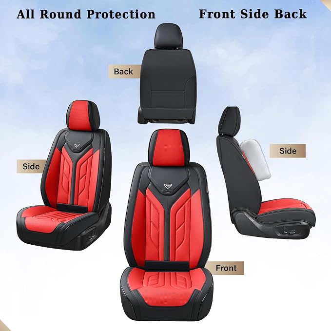 Universal Seat Covers — Front Seat — Black / Red
