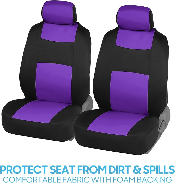 Car Seat Covers — Full Set — Purple / Black
