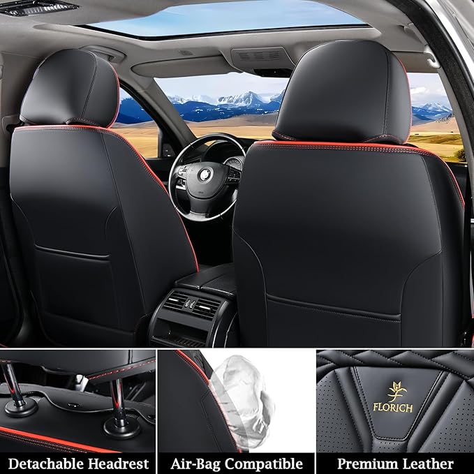 Universal Seat Covers — Black / Red