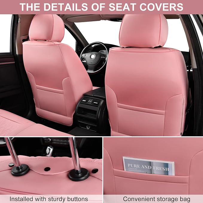 Universal Seat Covers — Full Set — Pink