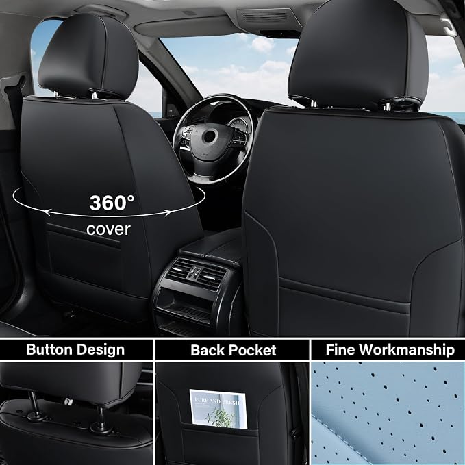 Universal Seat Covers — Front Seat — Black / Blue