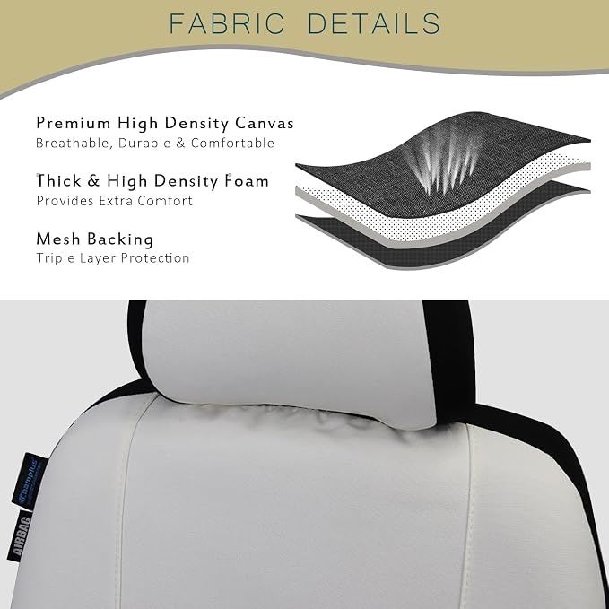 Universal Seat Covers — Front Seat — White