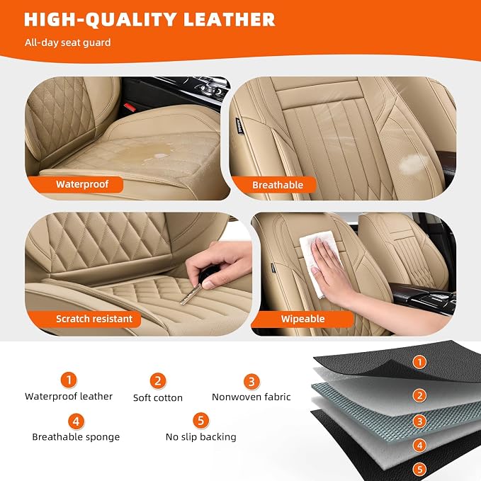 Universal Seat Covers — Full Set — Beige