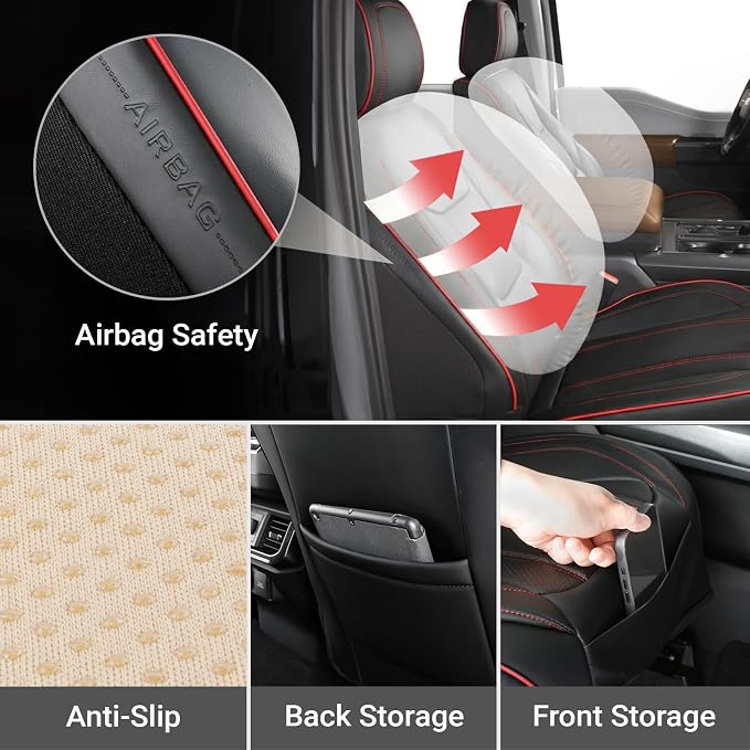 Seat Covers for Ford Ranger — Front Seat — Black / Red