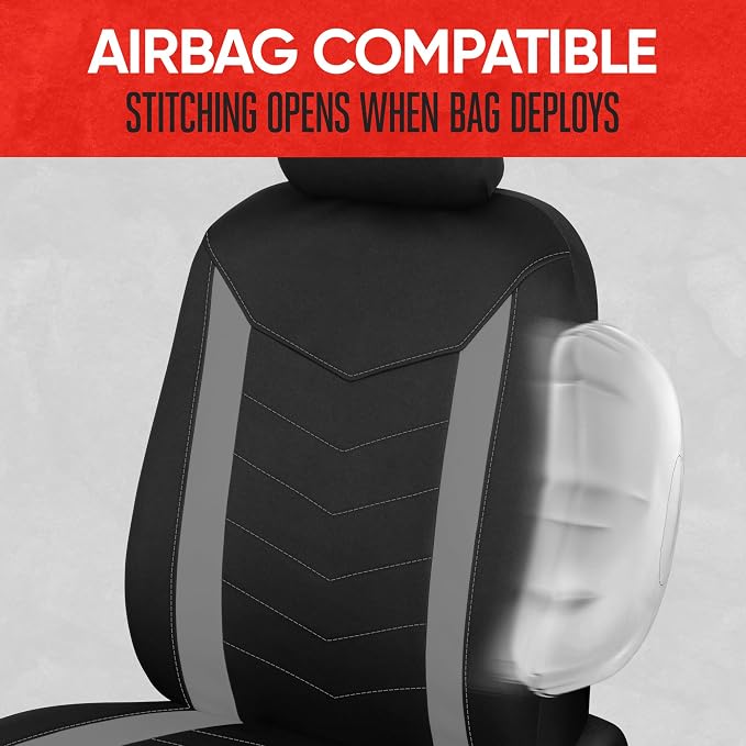 Neoprene Car Seat Covers — Front Seat — Gray