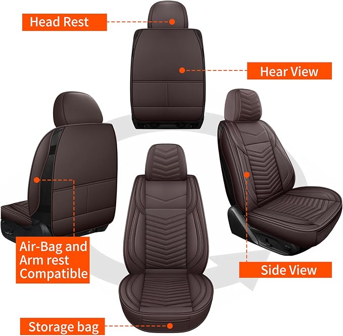 Universal Seat Covers — Full Set — Brown