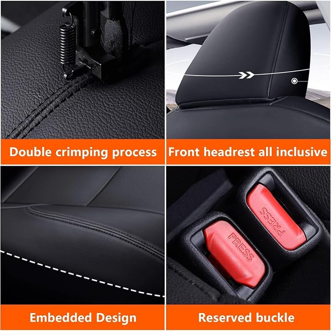Faux Leather Seat Covers for Toyota Corolla — Full Set — Black