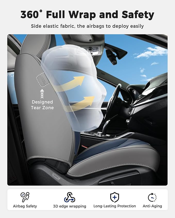 Universal Seat Covers — Front Seat — Gray / Blue