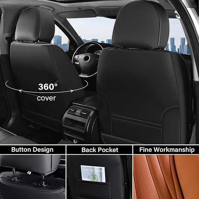 Universal Seat Covers — Front Seat — Black / Brown