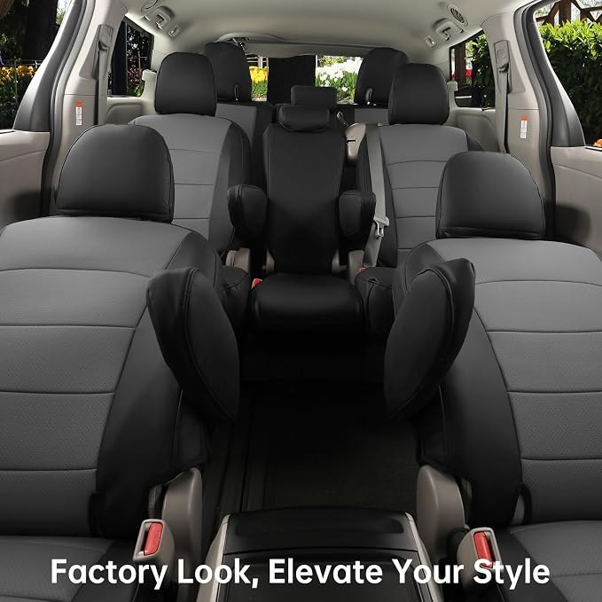 Seat Covers for Toyota Sienna — Full Set — Black / Gray