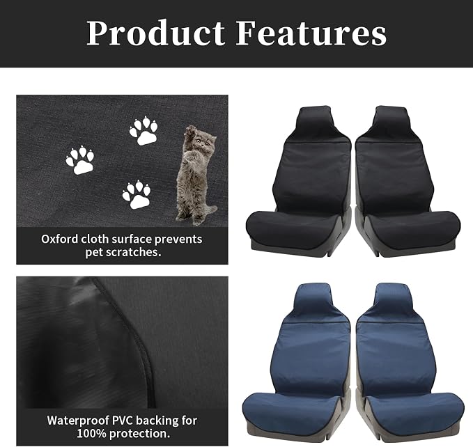 Car Seat Covers — Front Seat — Black