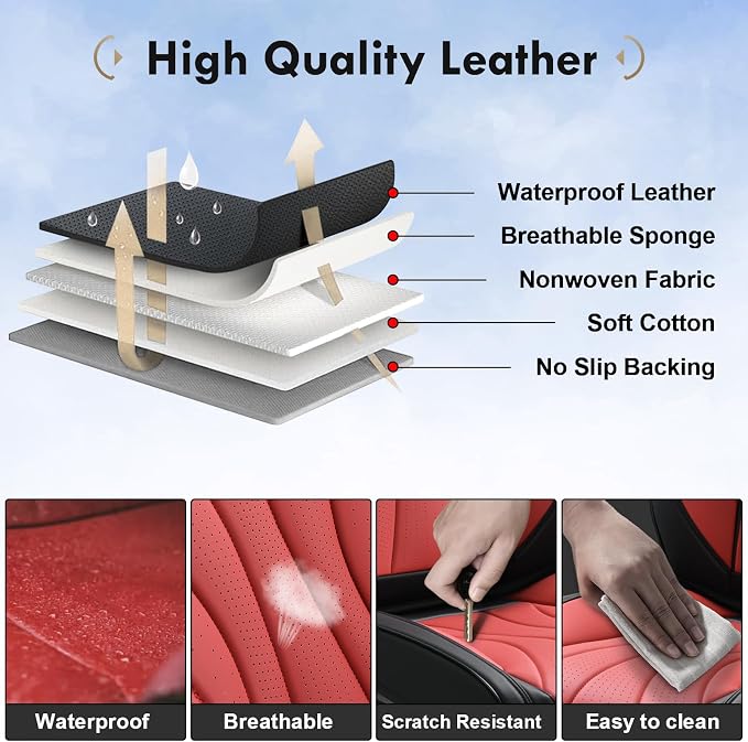 Universal Seat Covers — Front Seat — Black / Red