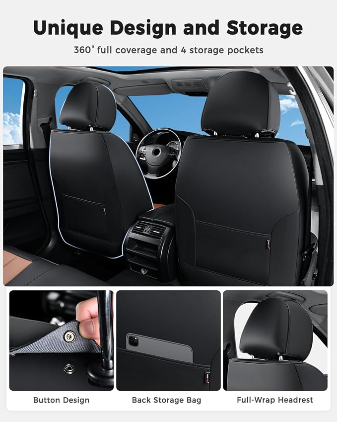 Universal Seat Covers — Black / Brown
