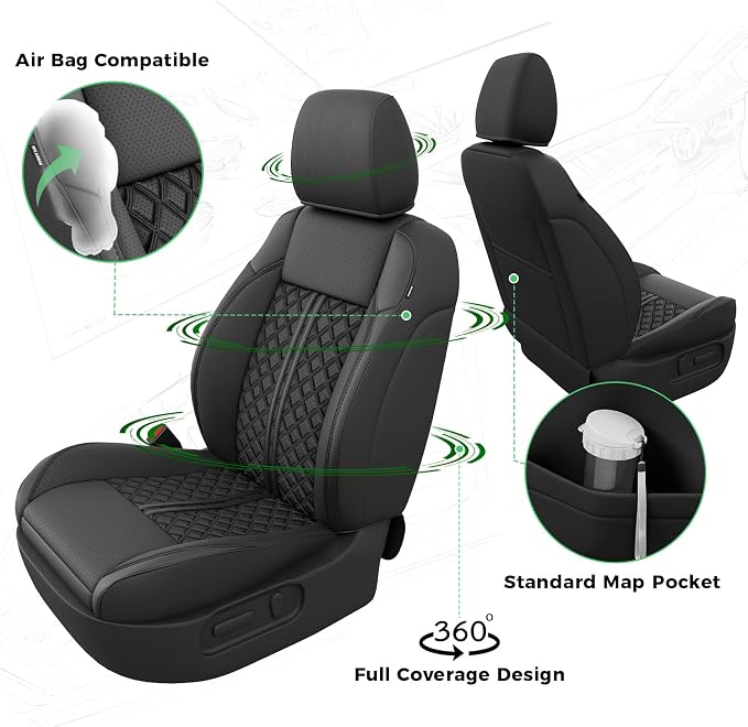 Seat Covers for Toyota Tacoma — Full Set — Black