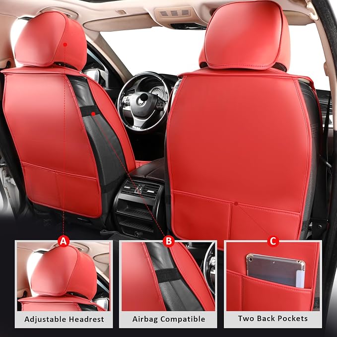 Universal Seat Covers — Front Seat — Red
