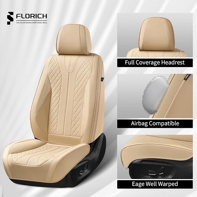Universal Seat Covers — Front Seat — Beige
