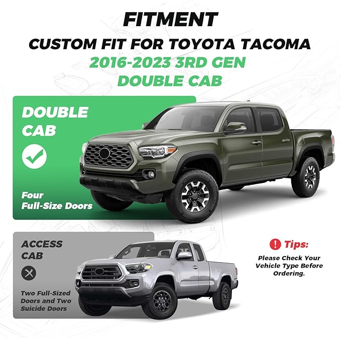 Seat Covers for Toyota Tacoma — Full Set — Black / Red
