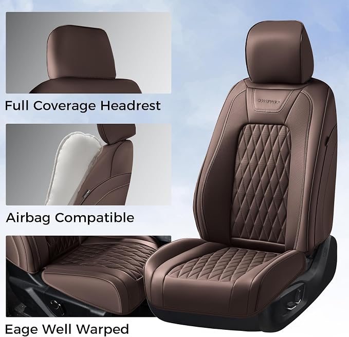 Seat Covers for Multiple Vehicles — Front Seat — Brown