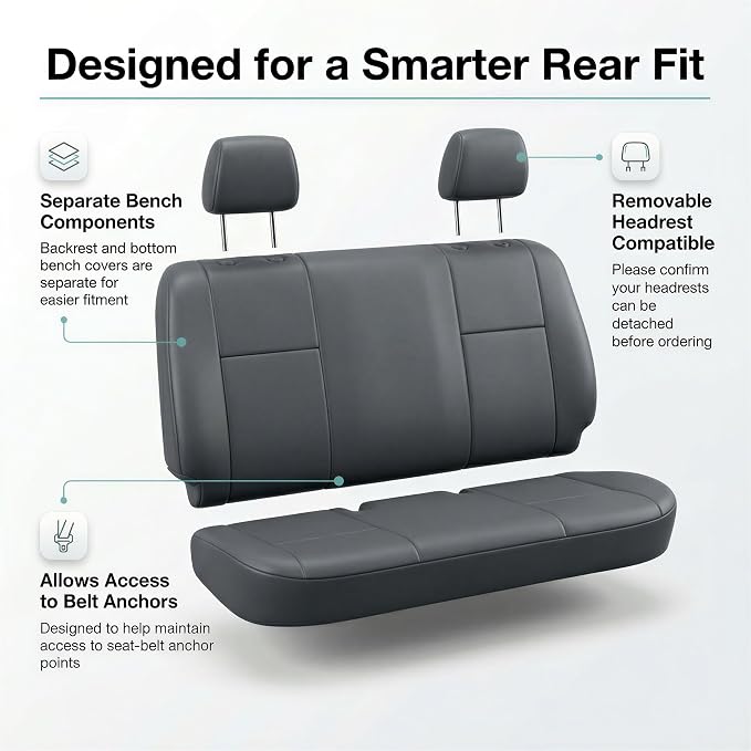 Universal Faux Leather Seat Covers — Gray