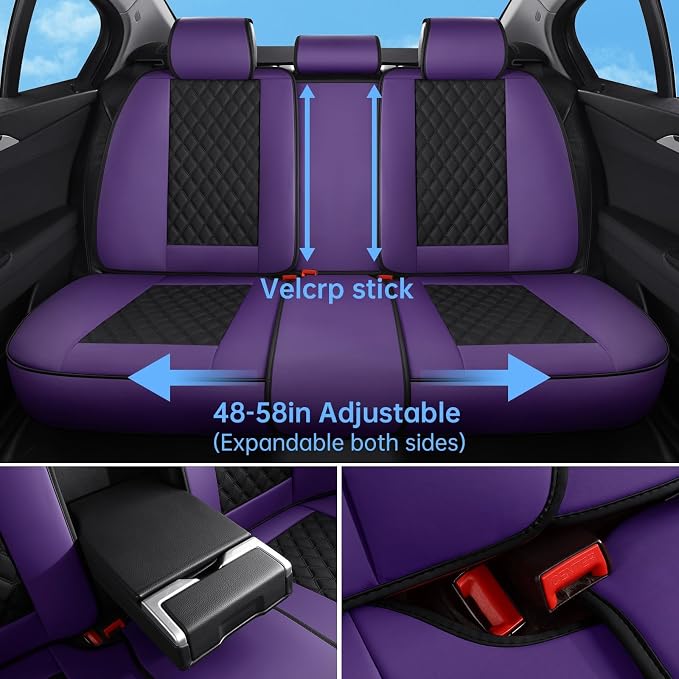 Universal Seat Covers — Full Set — Purple / Black