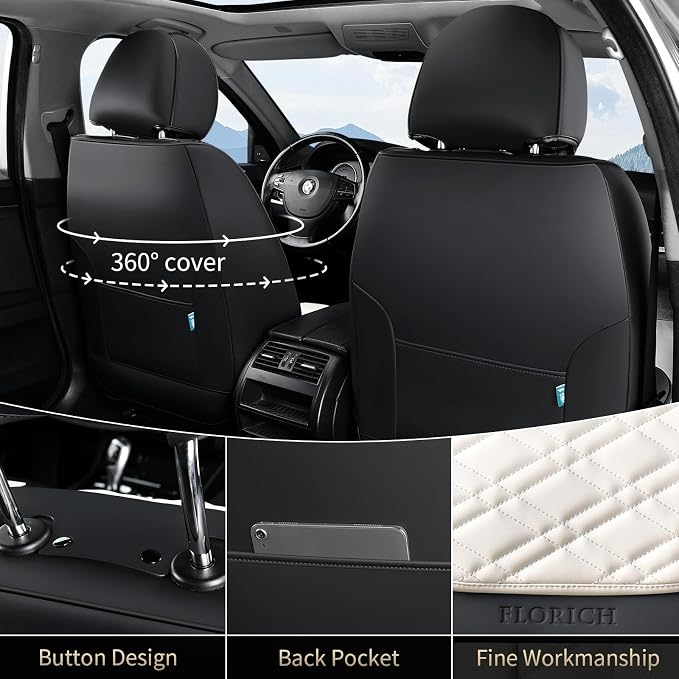 Universal Seat Covers — Front Seat — White