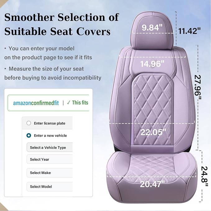 Universal Seat Covers — Full Set — Purple