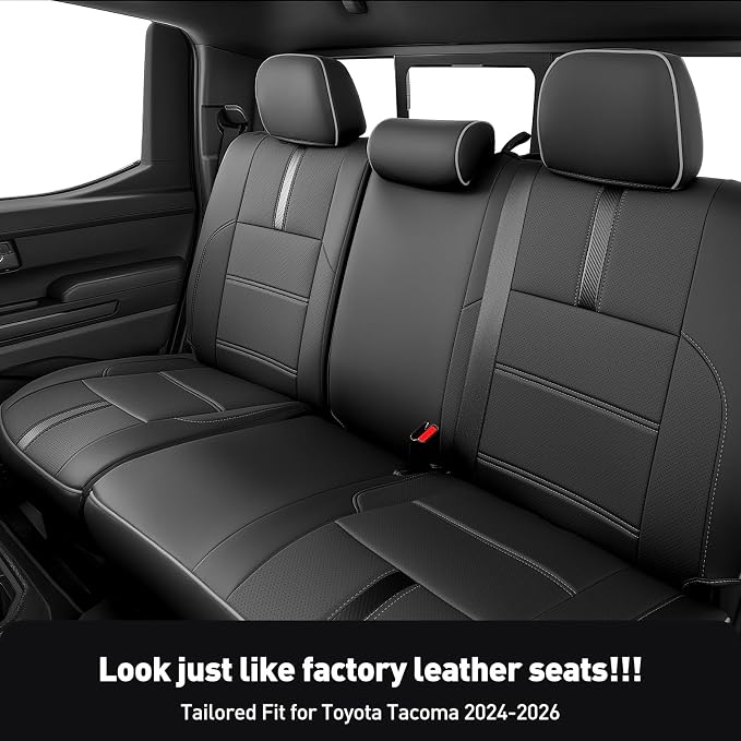 Faux Leather Seat Covers for Toyota Tacoma — Full Set — Black / Gray