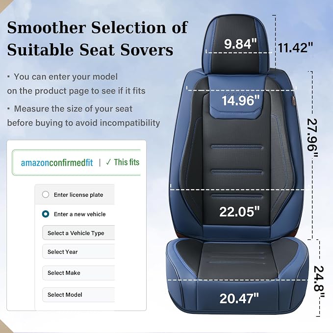 Universal Seat Covers — Front Seat — Blue
