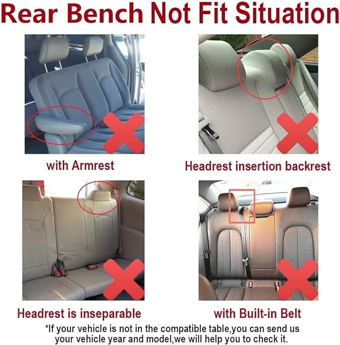 Fabric Car Seat Covers — Full Set — Black / Gray