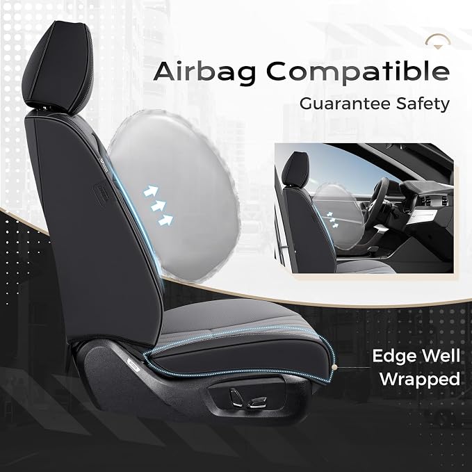 Universal Seat Covers — Front Seat — Black / Gray
