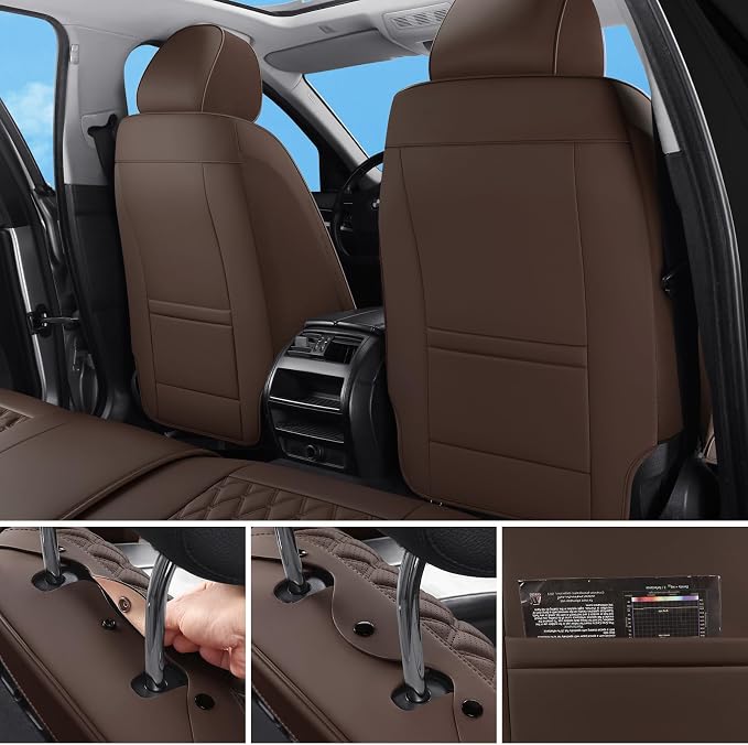 Universal Seat Covers — Full Set — Brown