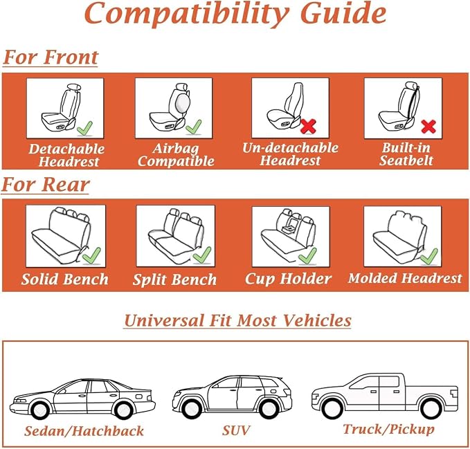 Universal Seat Covers — Front Seat — Red