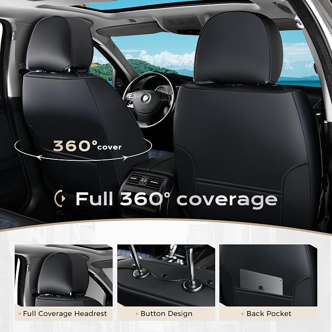 Faux Leather Car Seat Covers — Full Set