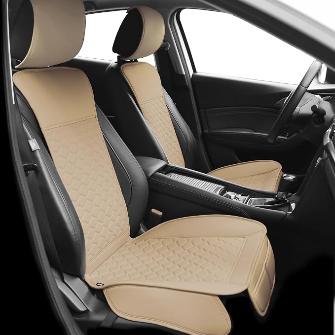 Universal Faux Leather Seat Covers — Beige
