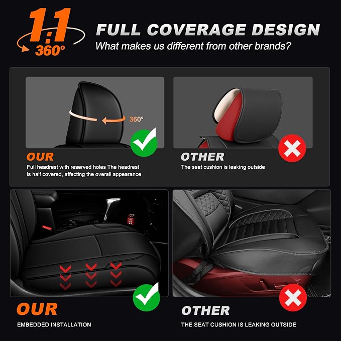 Faux Leather Seat Covers for Toyota 4Runner — Full Set — Black