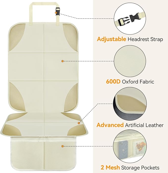 Child Car Seat Protector — White
