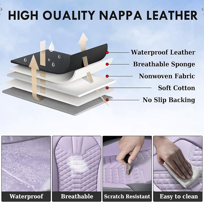 Universal Seat Covers — Front Seat — Gray / Purple