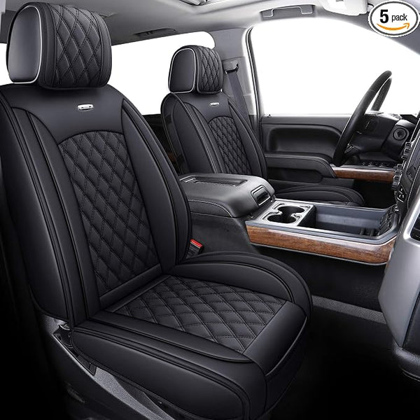 Faux Leather Seat Covers for Chevrolet Silverado / GMC Sierra — Full Set — Black