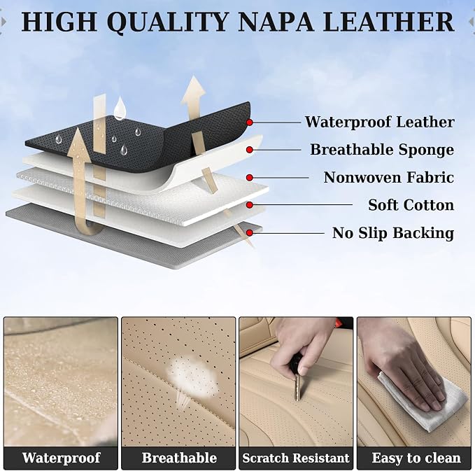 Universal Seat Covers — Full Set — Beige