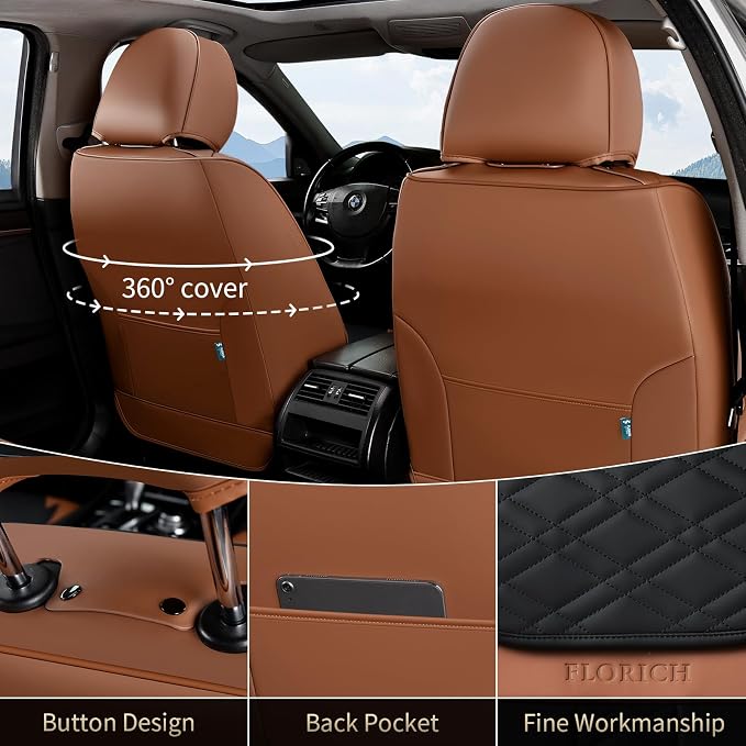 Universal Seat Covers — Front Seat — Brown