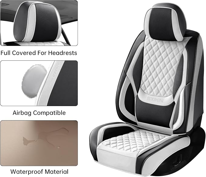 Universal Seat Covers — Front Seat — Black / White