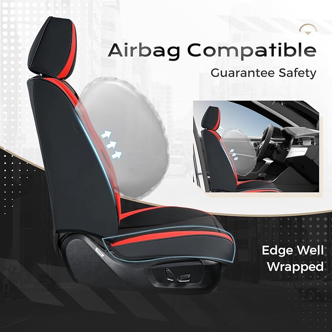 Universal Seat Covers — Front Seat — Black / Red