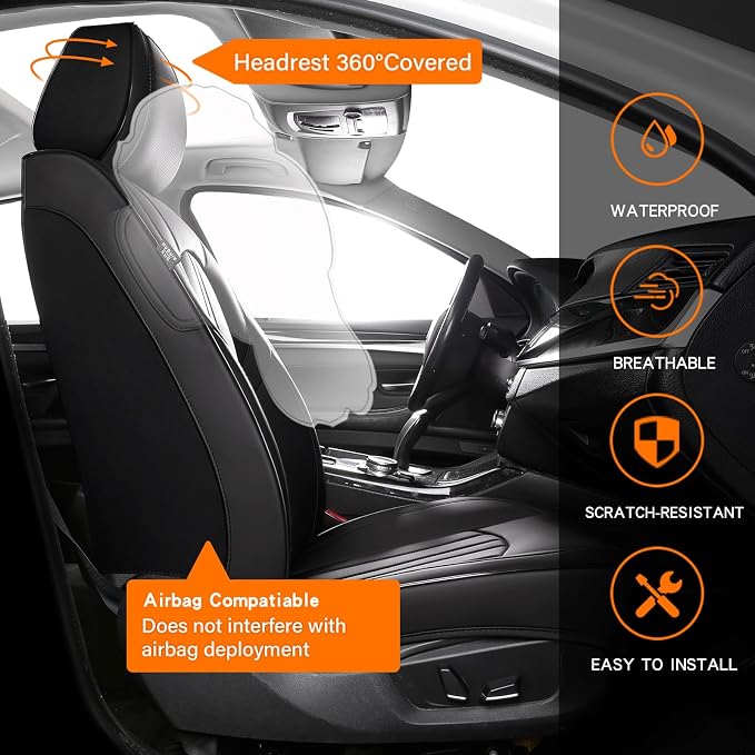 Universal Seat Covers — Front Seat — Black
