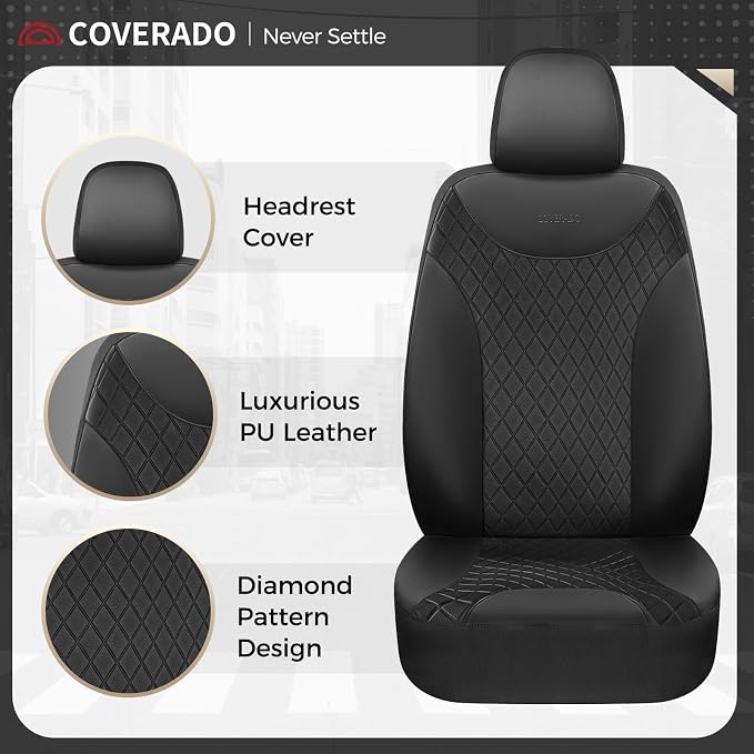 Universal Seat Covers — Full Set — Black