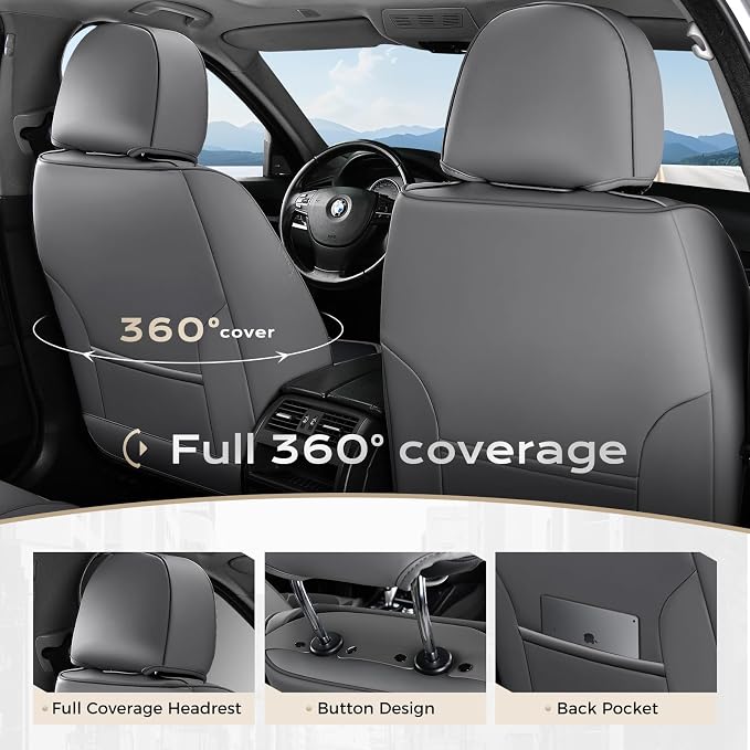 Universal Seat Covers — Front Seat — Gray / Black