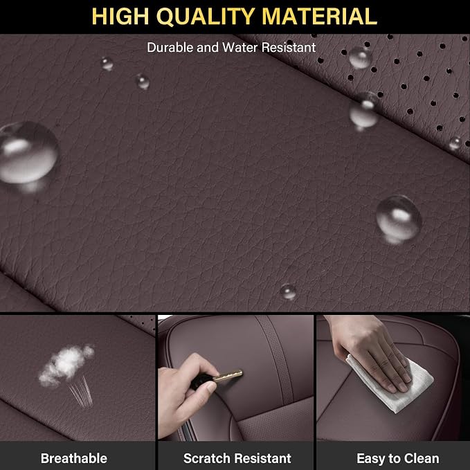 Faux Leather Seat Covers for Chevrolet Silverado / GMC Sierra — Front Seat — Brown