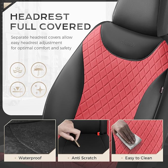 Universal Seat Covers — Front Seat — Black / Red